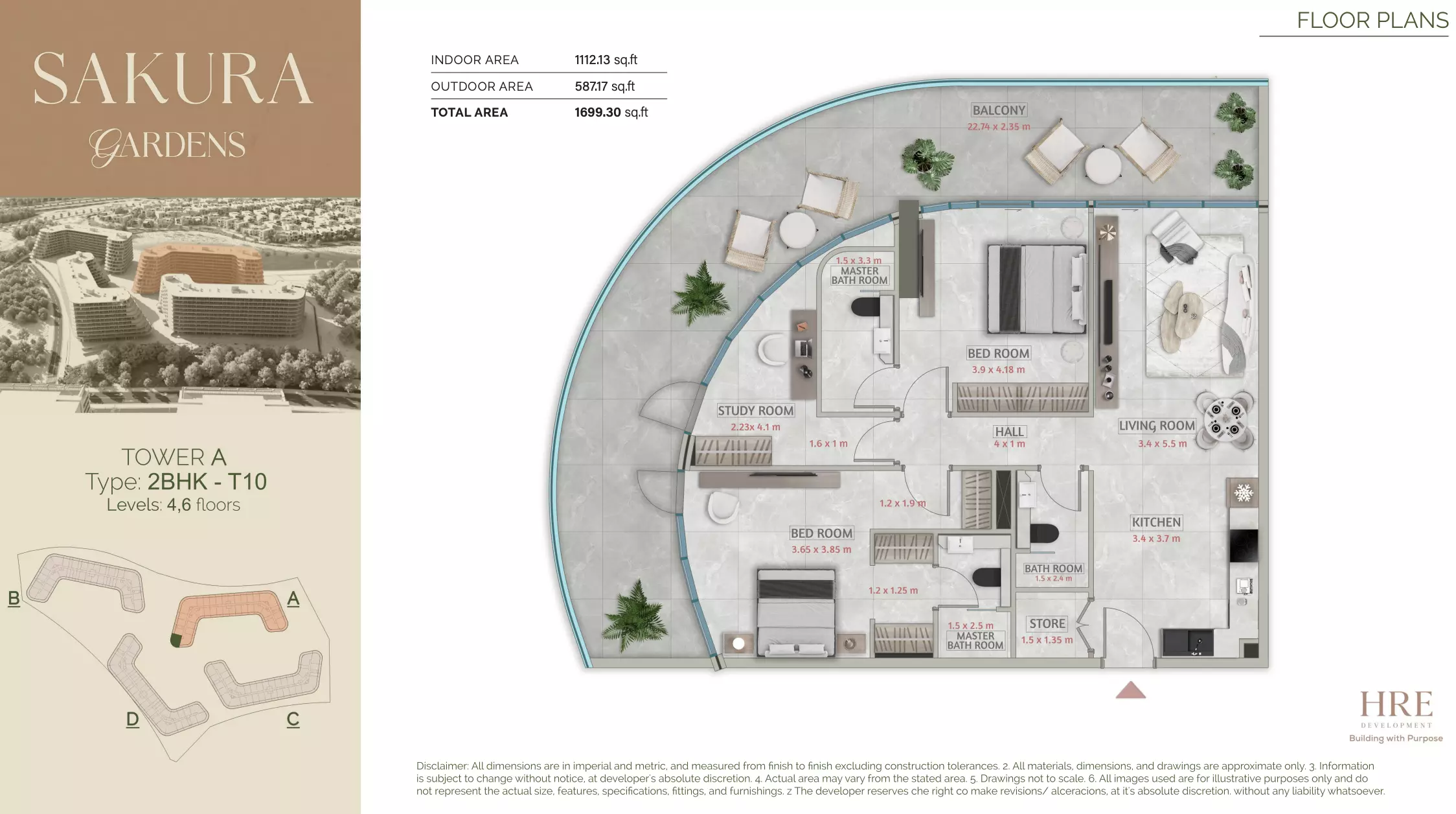 typeSize floor plan for Sakura Gardens