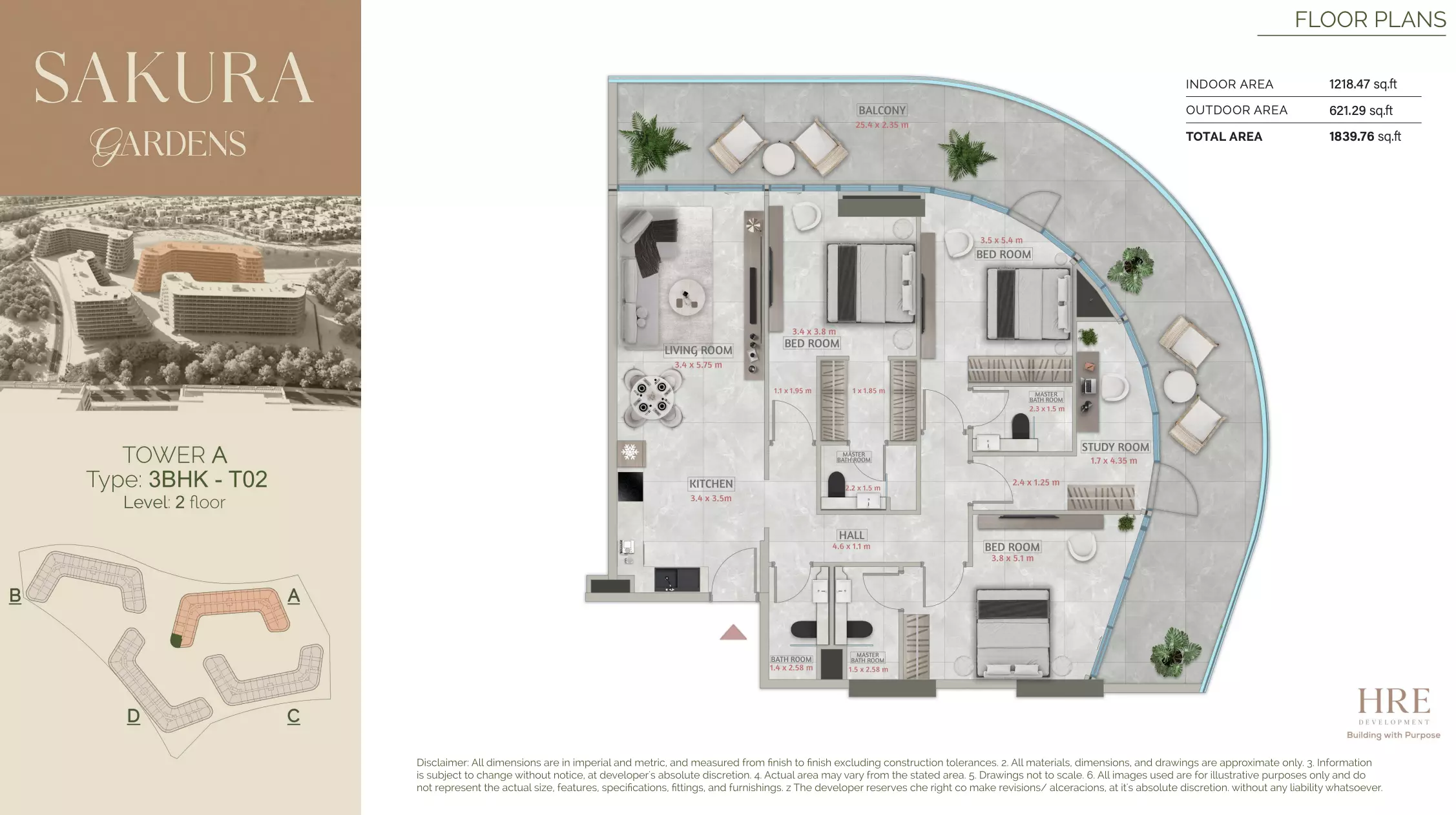 typeSize floor plan for Sakura Gardens