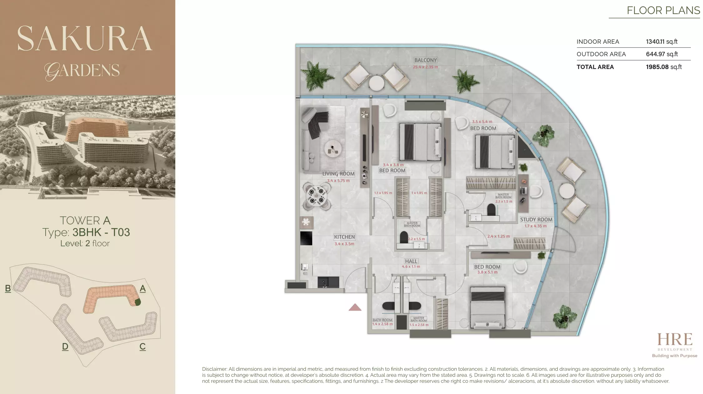 typeSize floor plan for Sakura Gardens