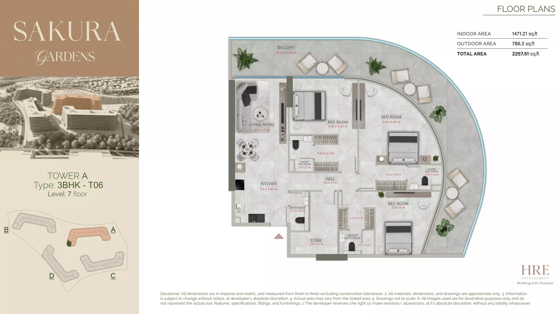 typeSize floor plan for Sakura Gardens