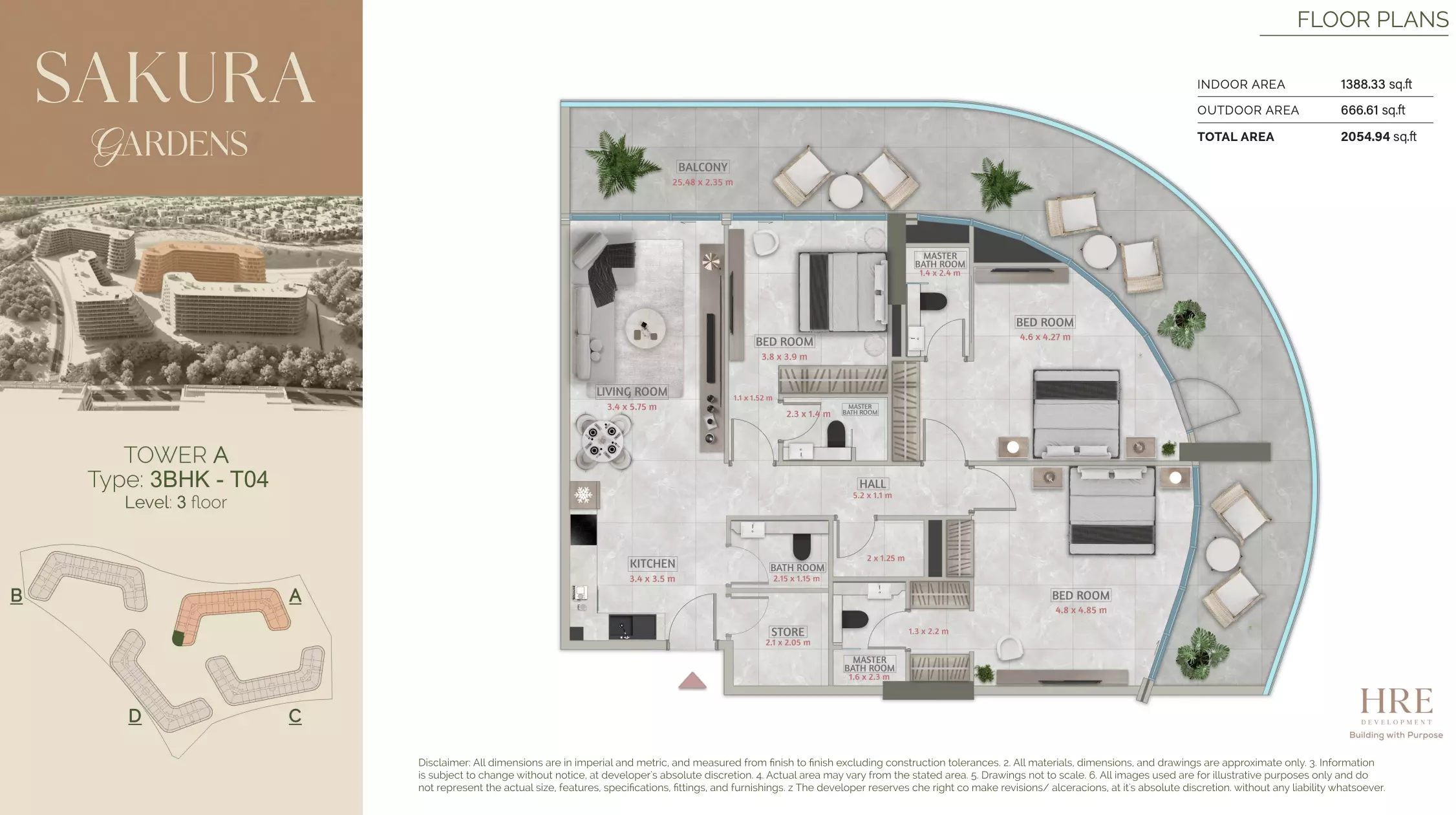 typeSize floor plan for Sakura Gardens