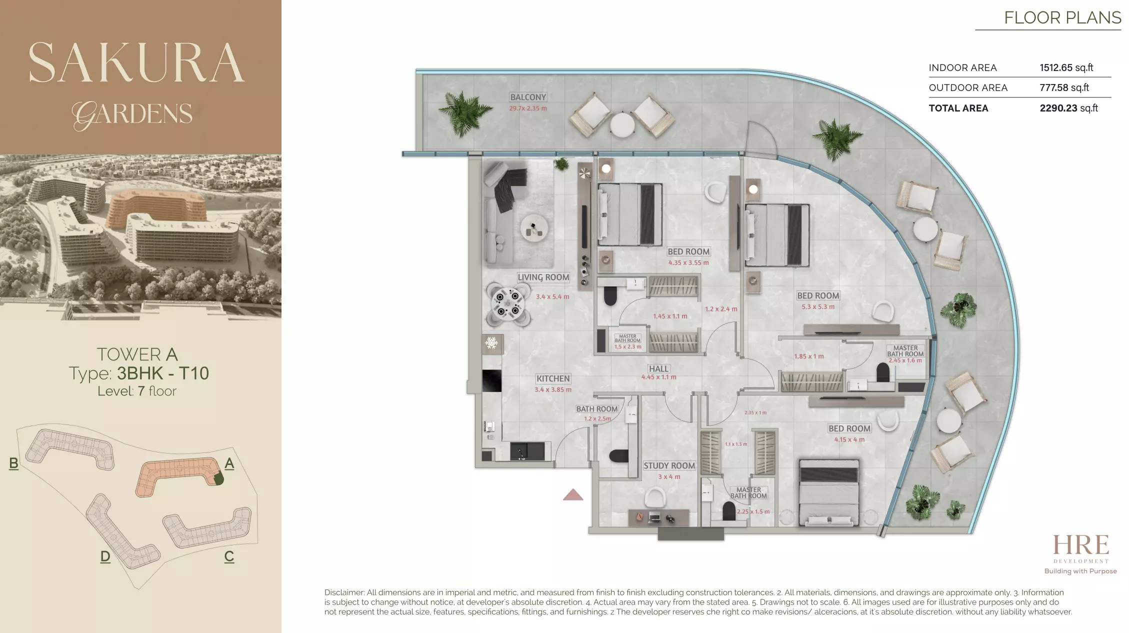 typeSize floor plan for Sakura Gardens
