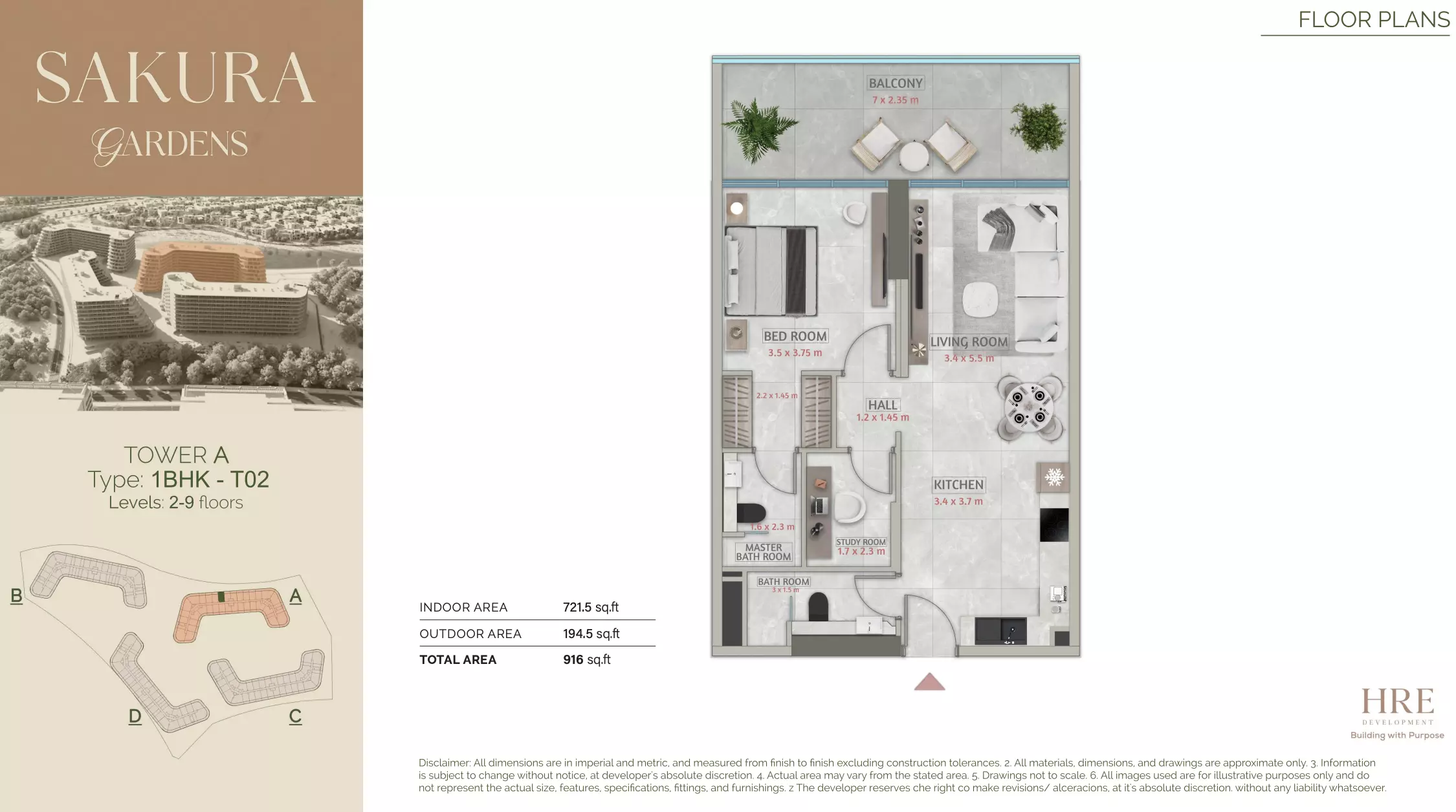 typeSize floor plan for Sakura Gardens