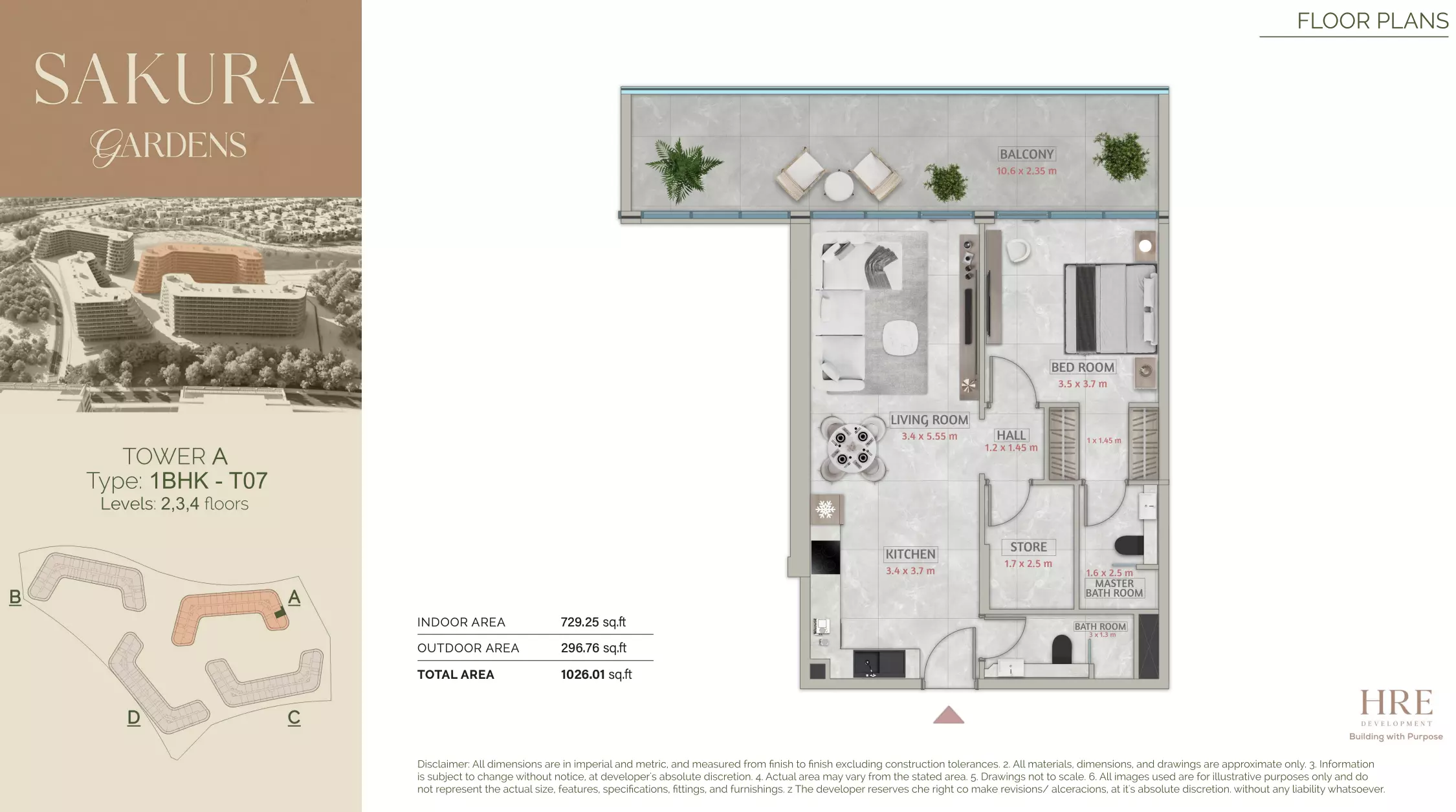 typeSize floor plan for Sakura Gardens