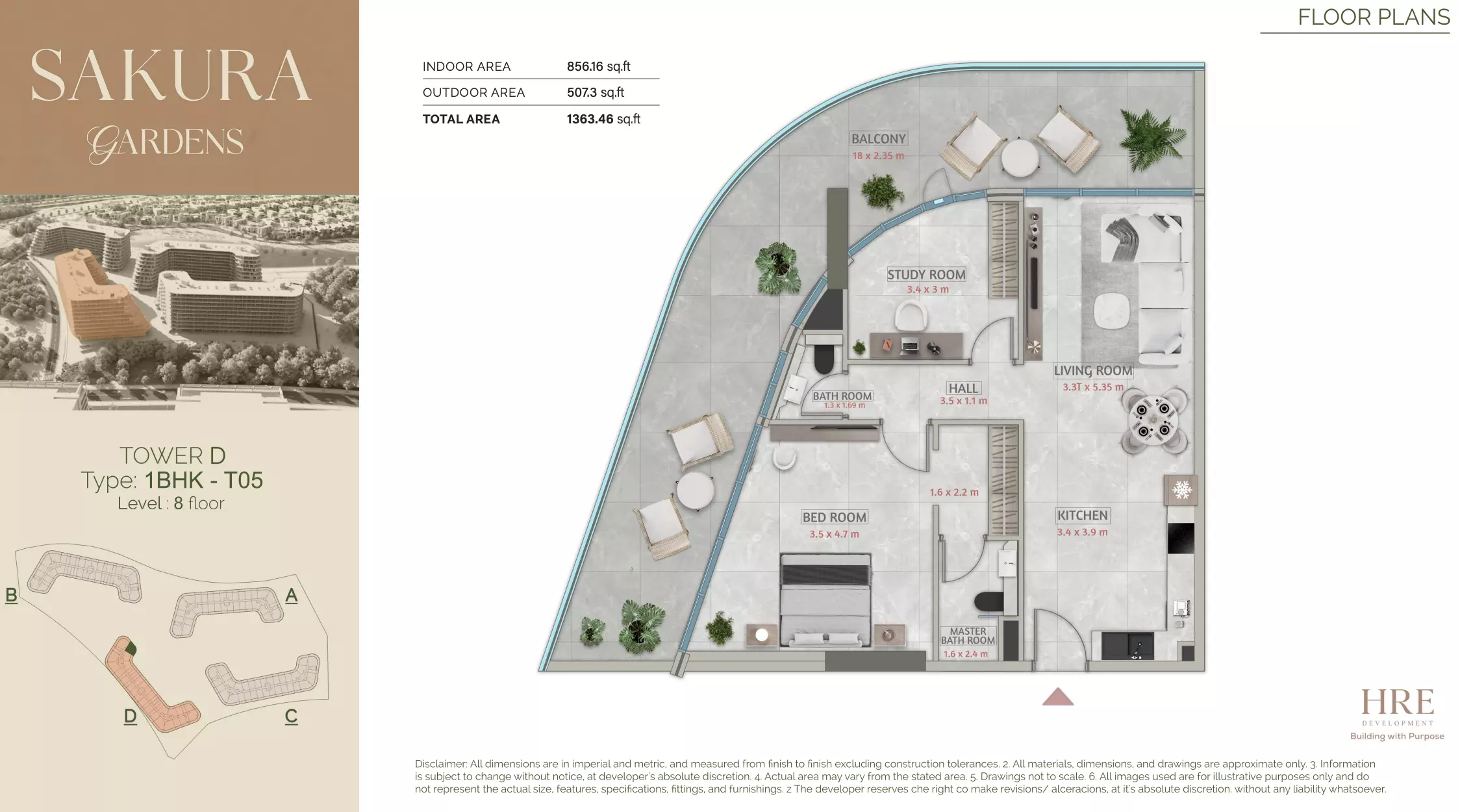 typeSize floor plan for Sakura Gardens