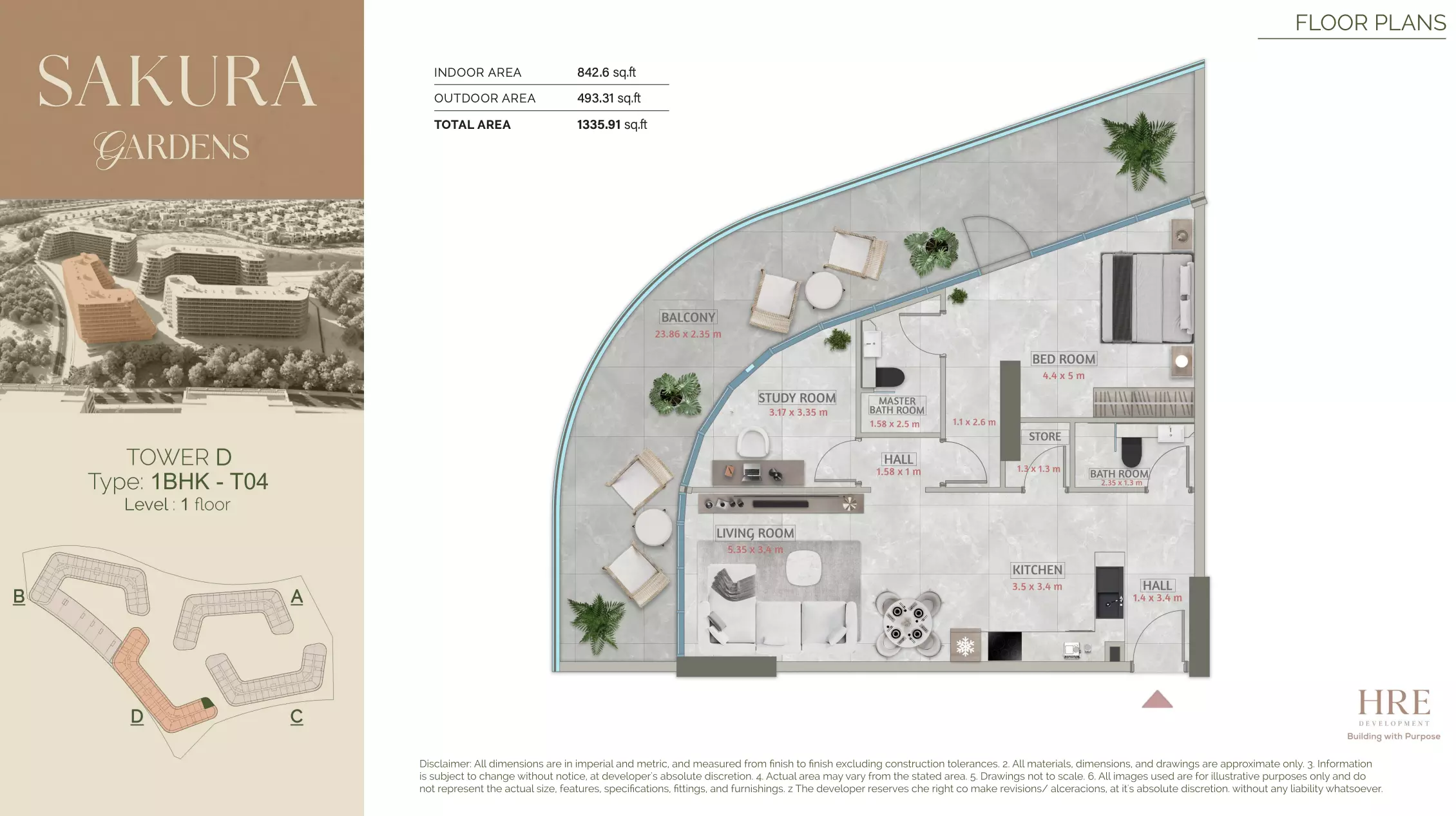 typeSize floor plan for Sakura Gardens