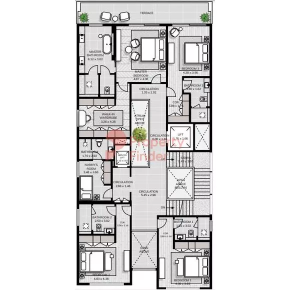 typeSize floor plan for Signature Mansions
