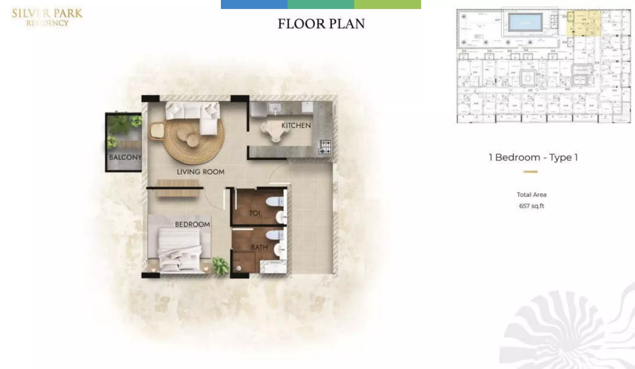 typeSize floor plan for Silver Park Residency