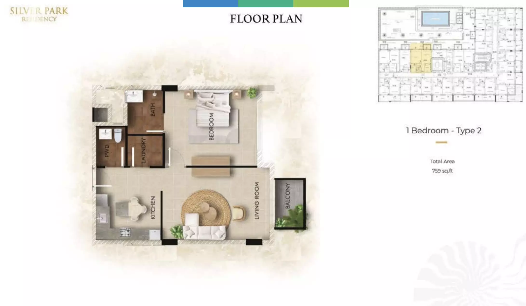 typeSize floor plan for Silver Park Residency