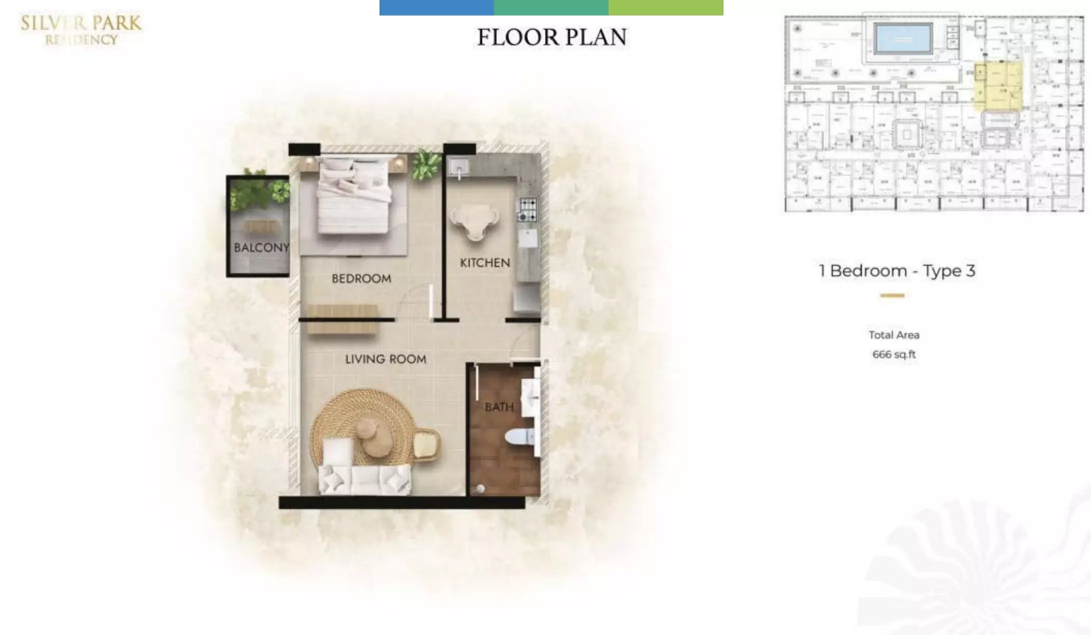 typeSize floor plan for Silver Park Residency