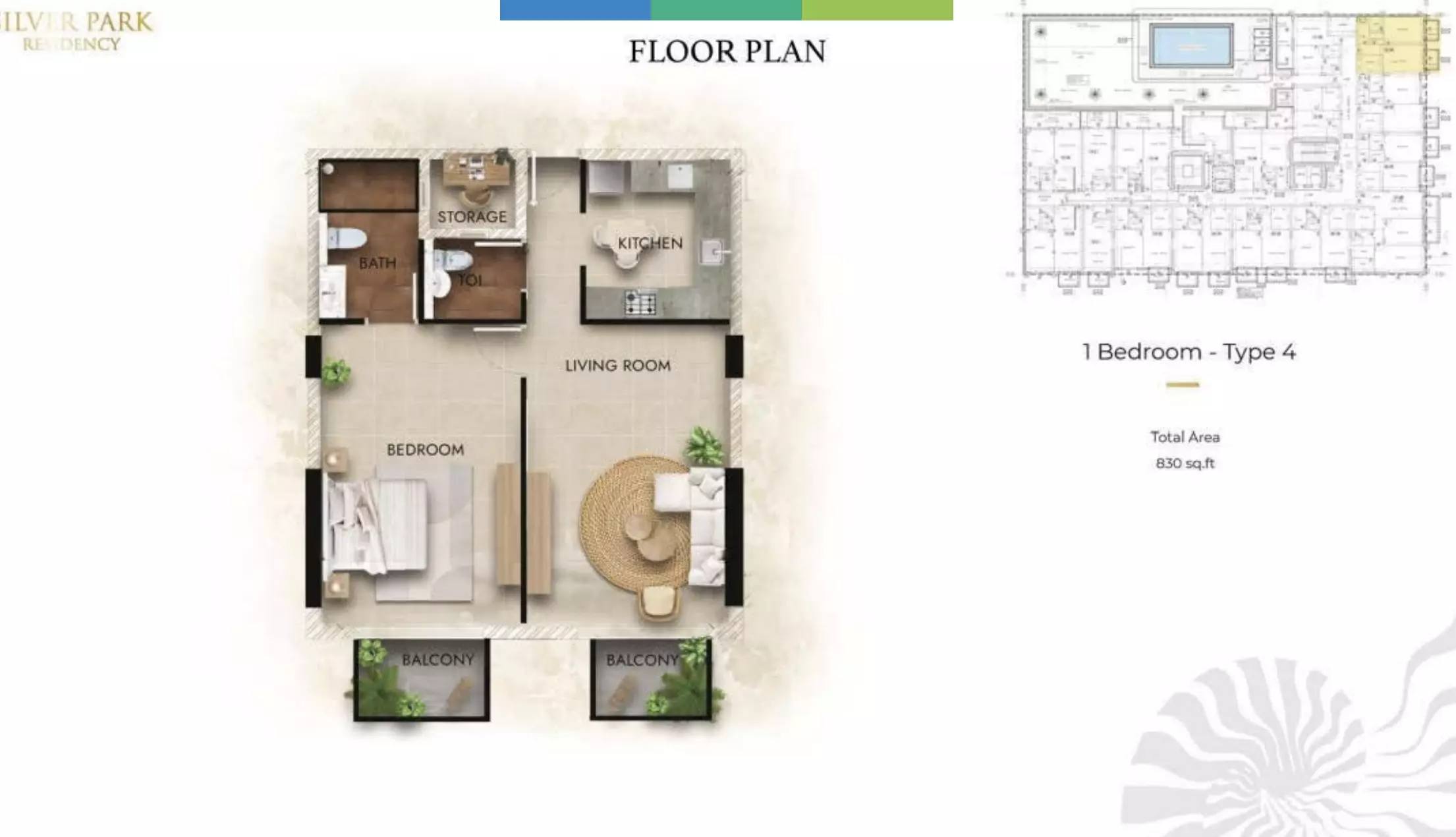 typeSize floor plan for Silver Park Residency