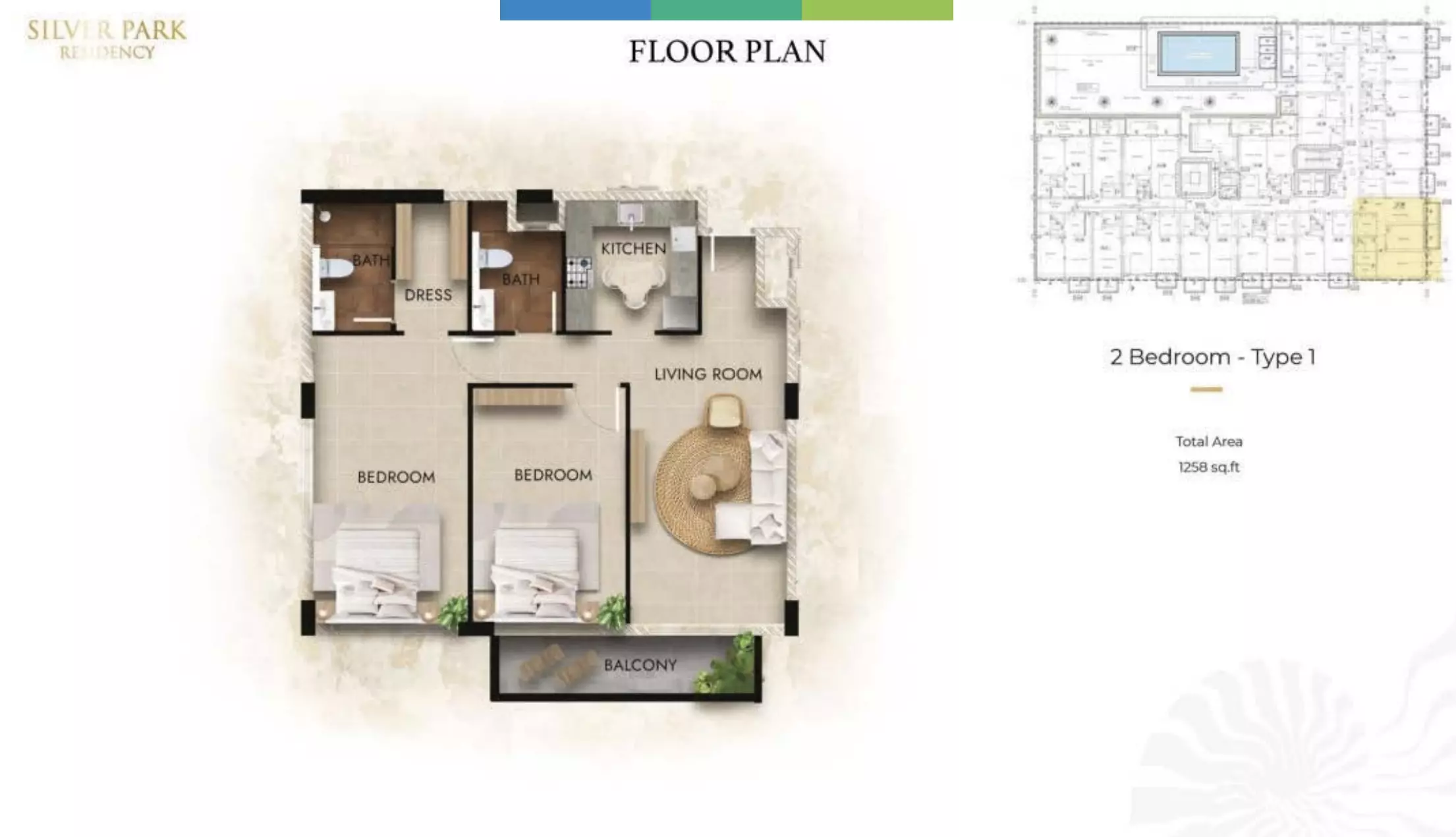 typeSize floor plan for Silver Park Residency