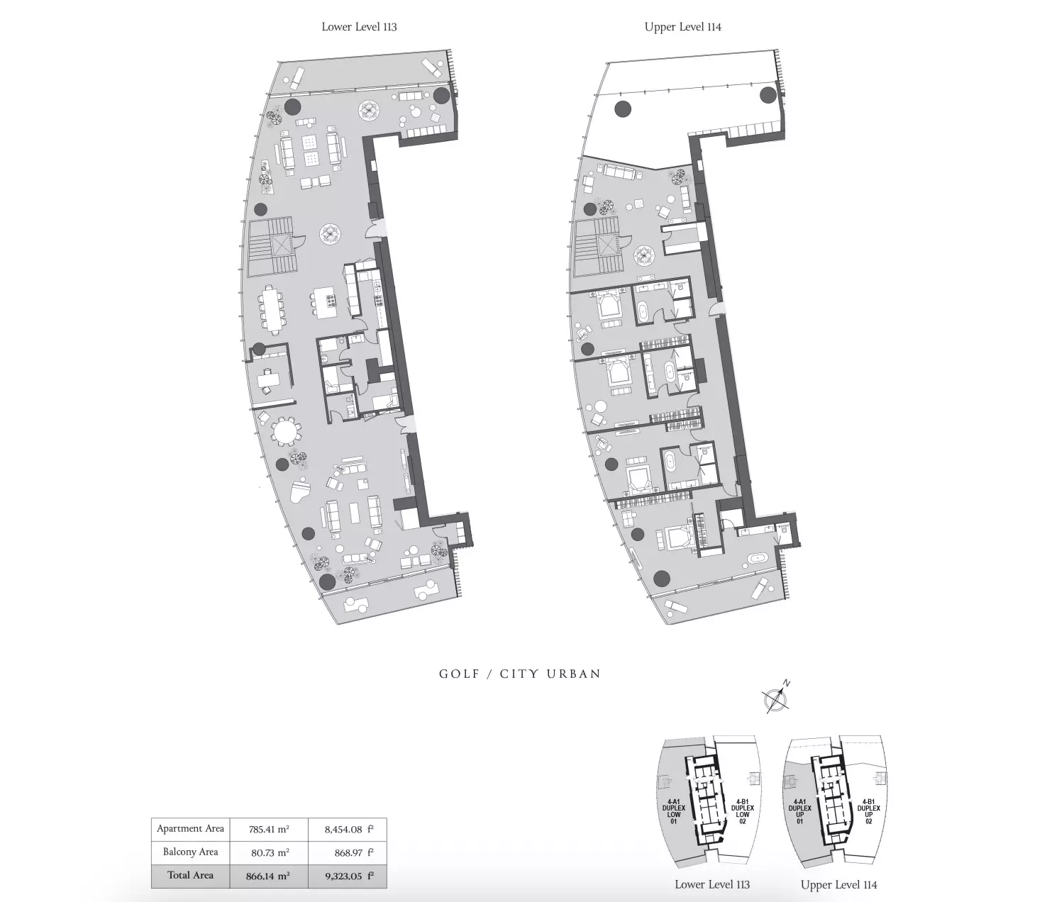 typeSize floor plan for Six Senses Residences Dubai Marina