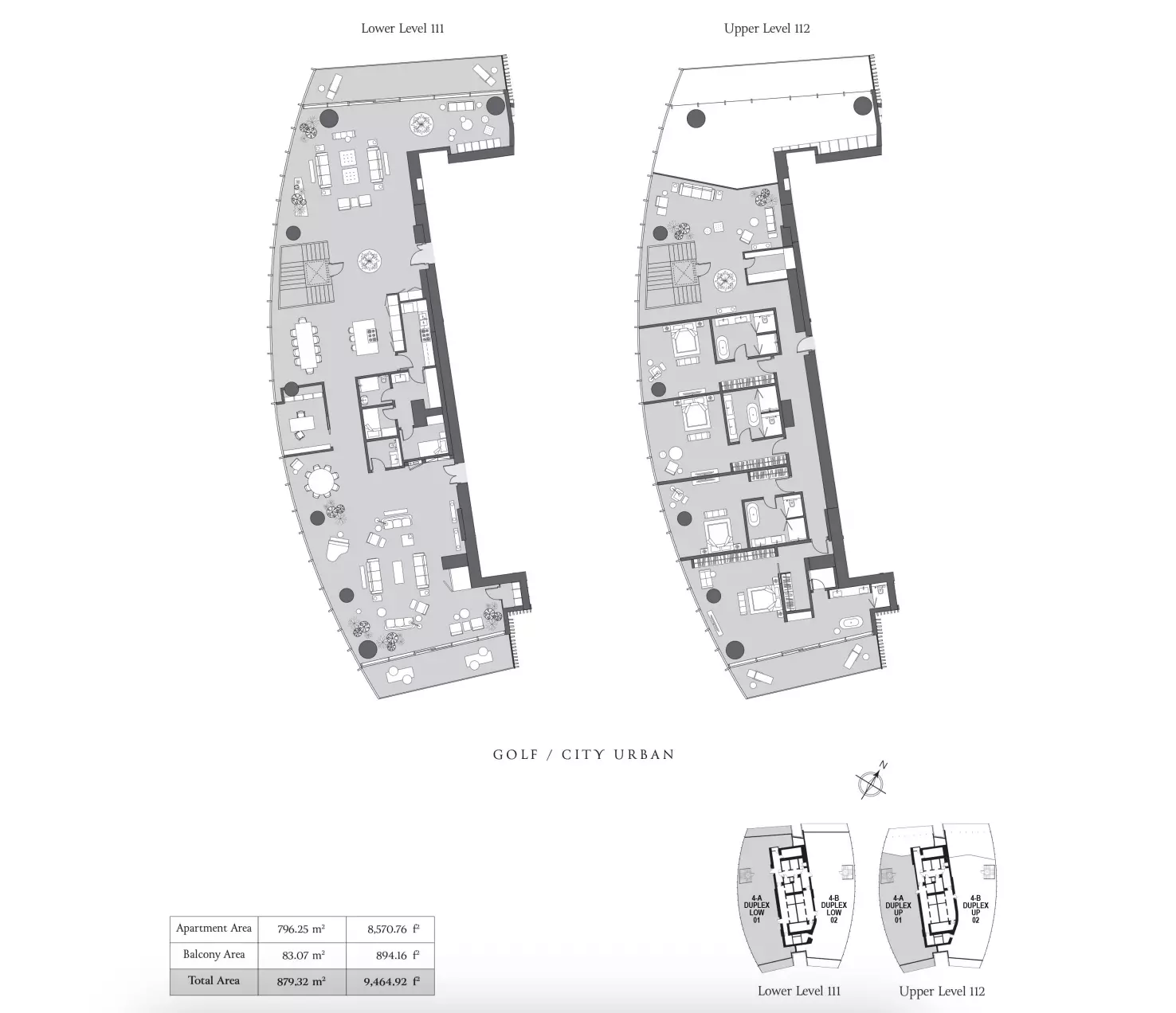 typeSize floor plan for Six Senses Residences Dubai Marina