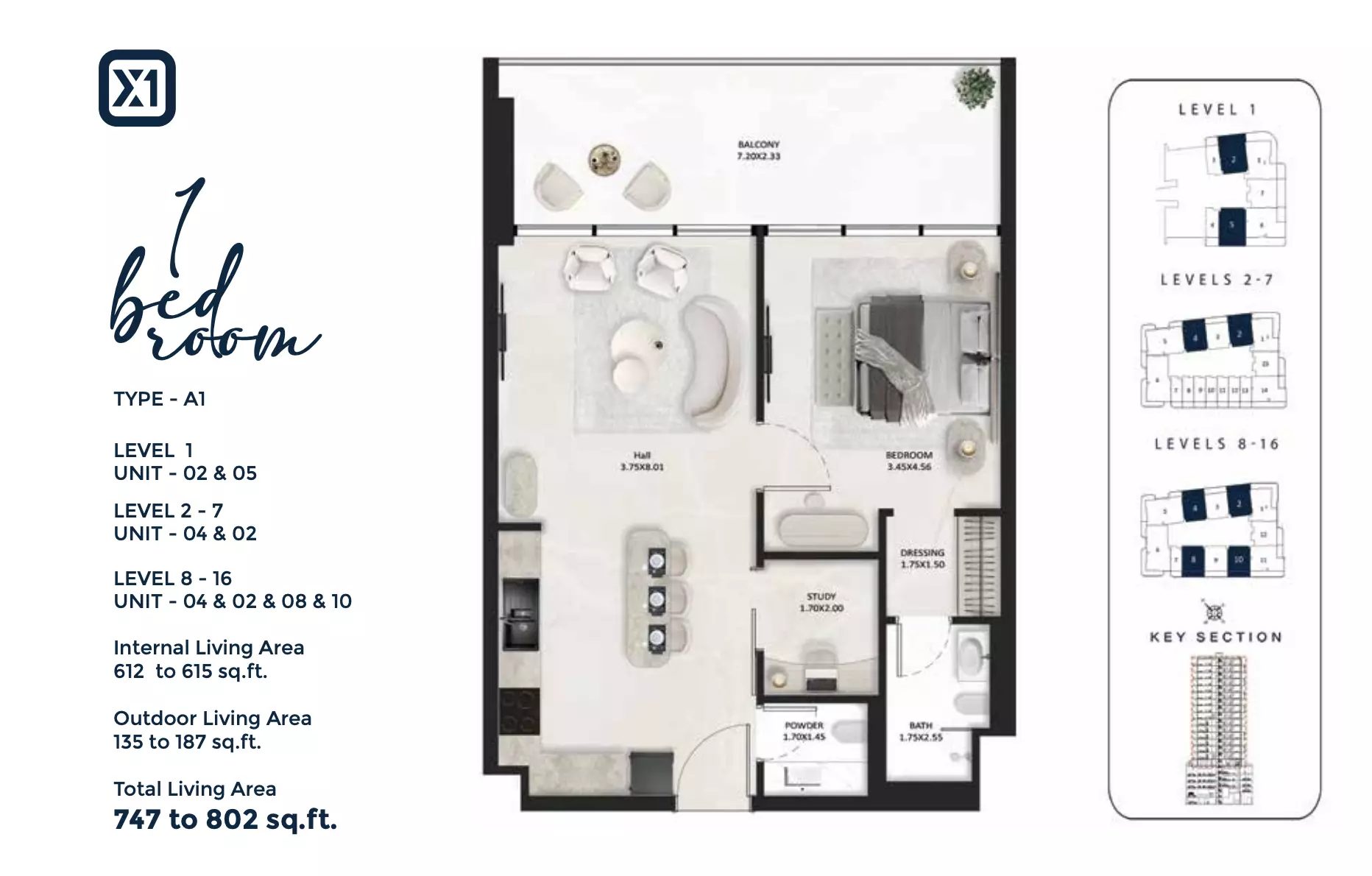typeSize floor plan for SquareX One