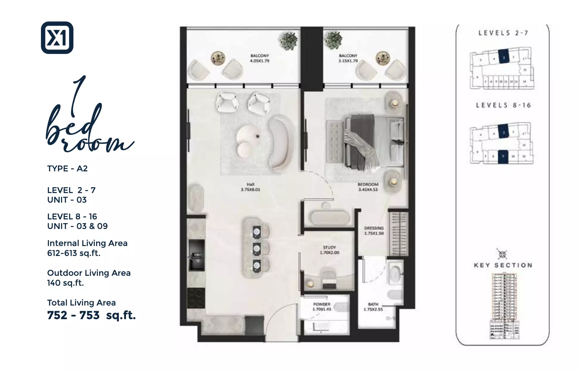 typeSize floor plan for SquareX One