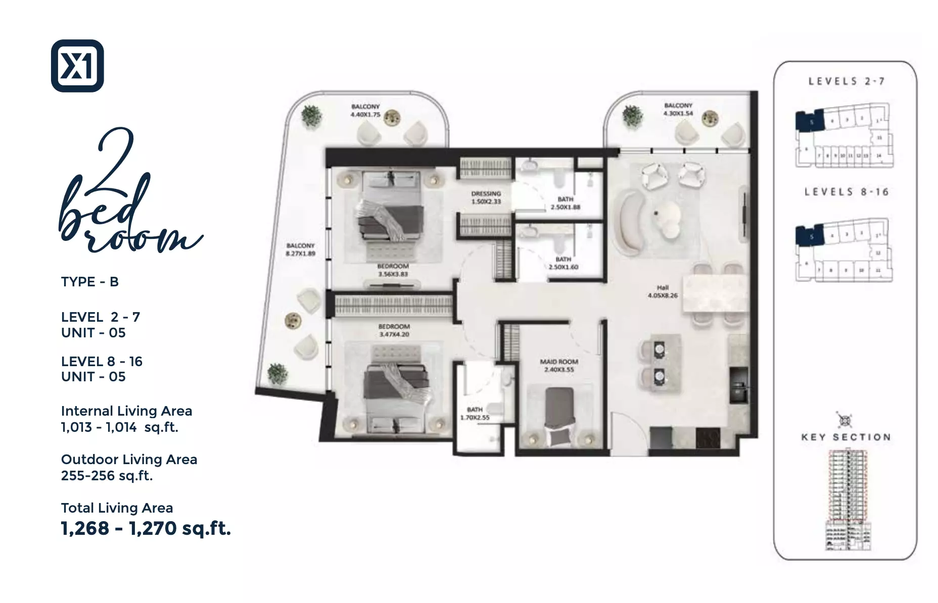 typeSize floor plan for SquareX One
