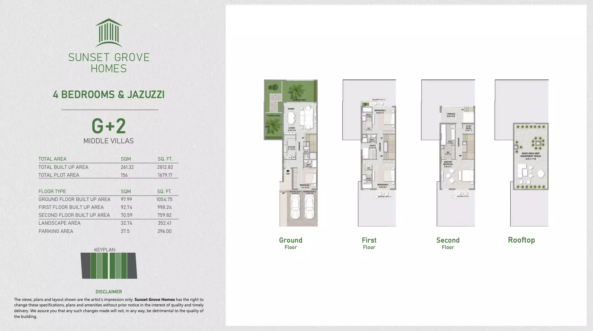 typeSize floor plan for Sunset Grove Homes