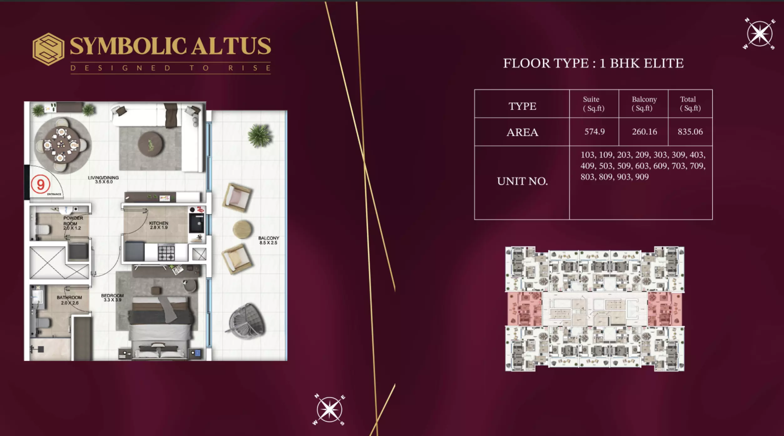 typeSize floor plan for Symbolic Altus
