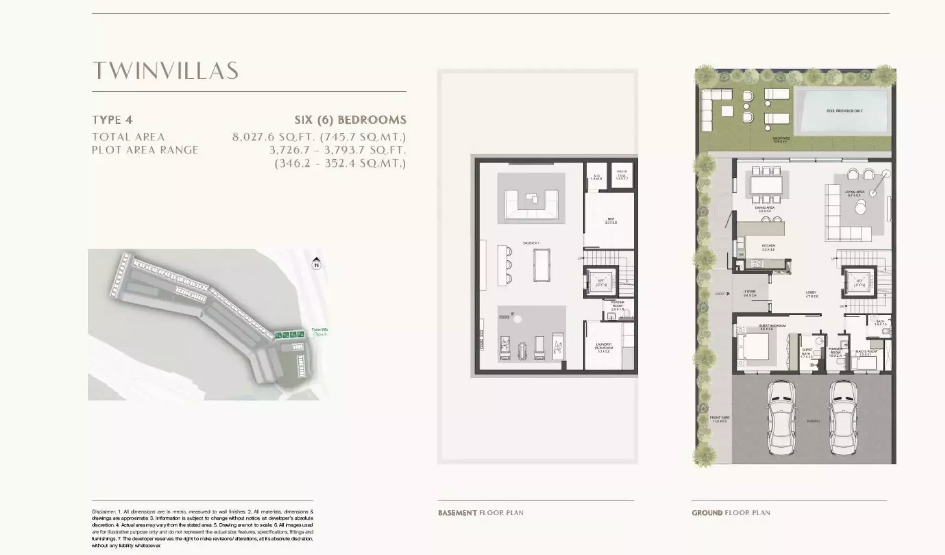 typeSize floor plan for Terra Golf Collection Phase 2 By Taraf Properties