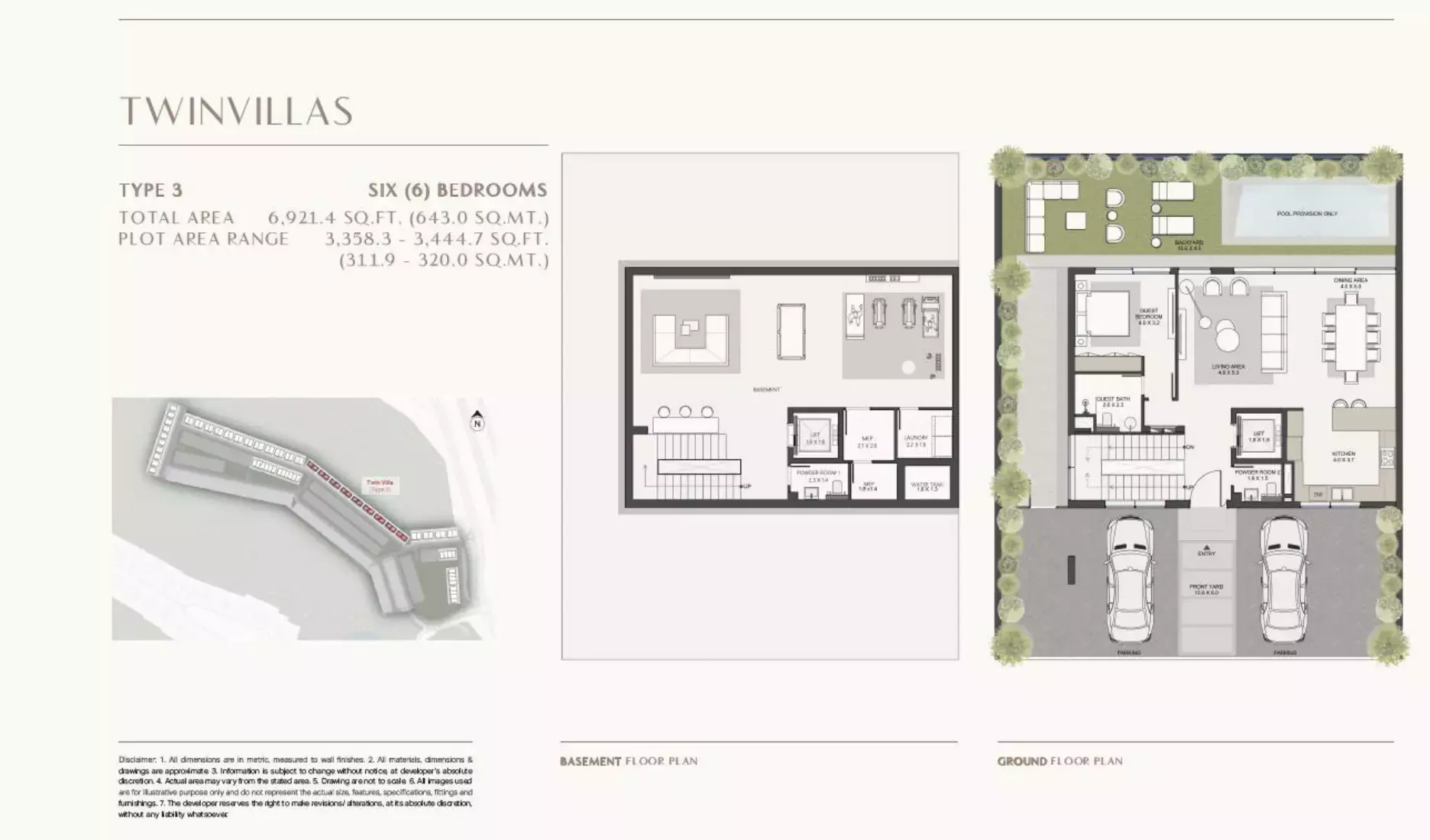 typeSize floor plan for Terra Golf Collection Phase 2 By Taraf Properties