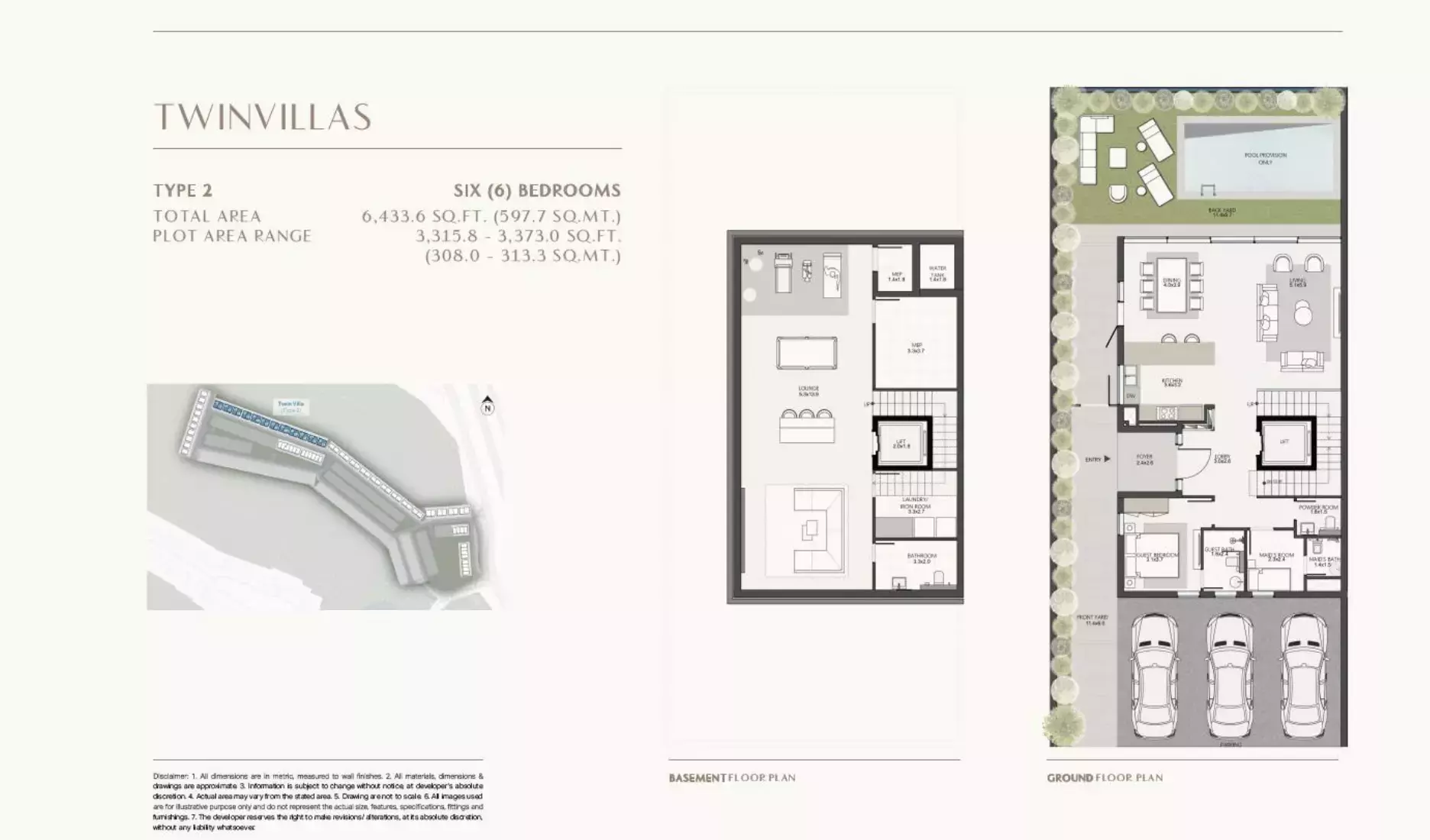 typeSize floor plan for Terra Golf Collection Phase 2 By Taraf Properties