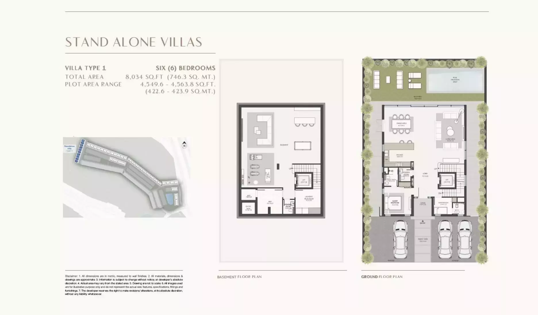 typeSize floor plan for Terra Golf Collection Phase 2 By Taraf Properties