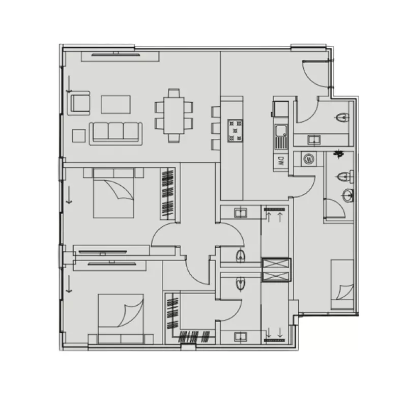 typeSize floor plan for The 100