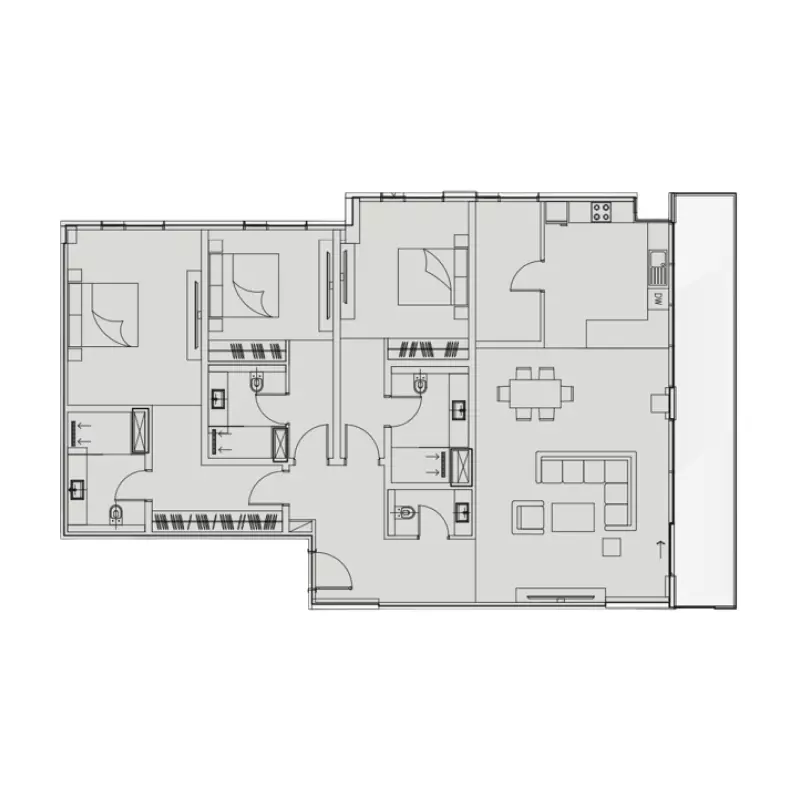 typeSize floor plan for The 100