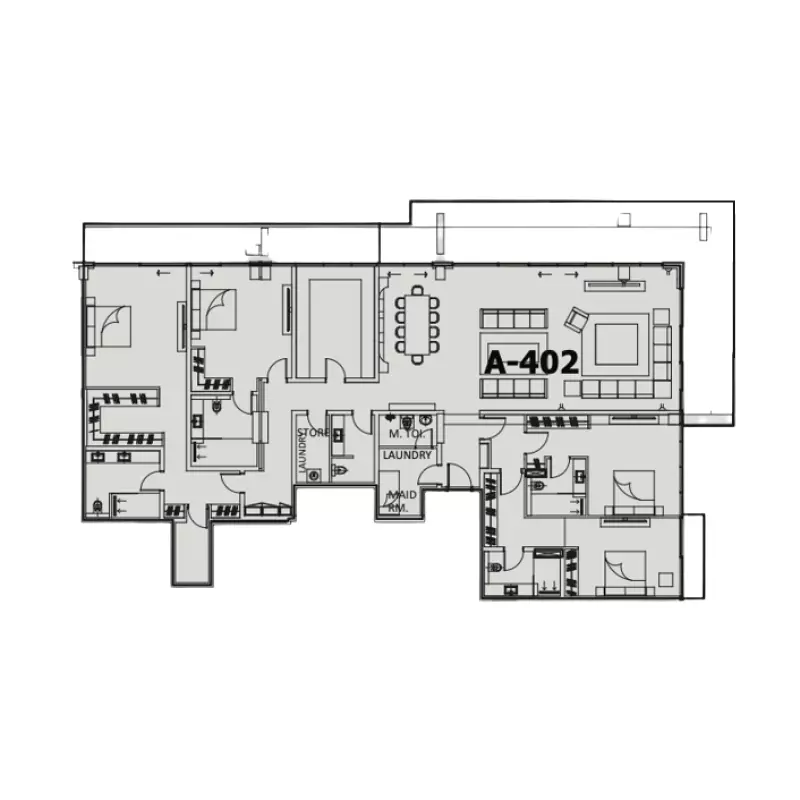 typeSize floor plan for The 100