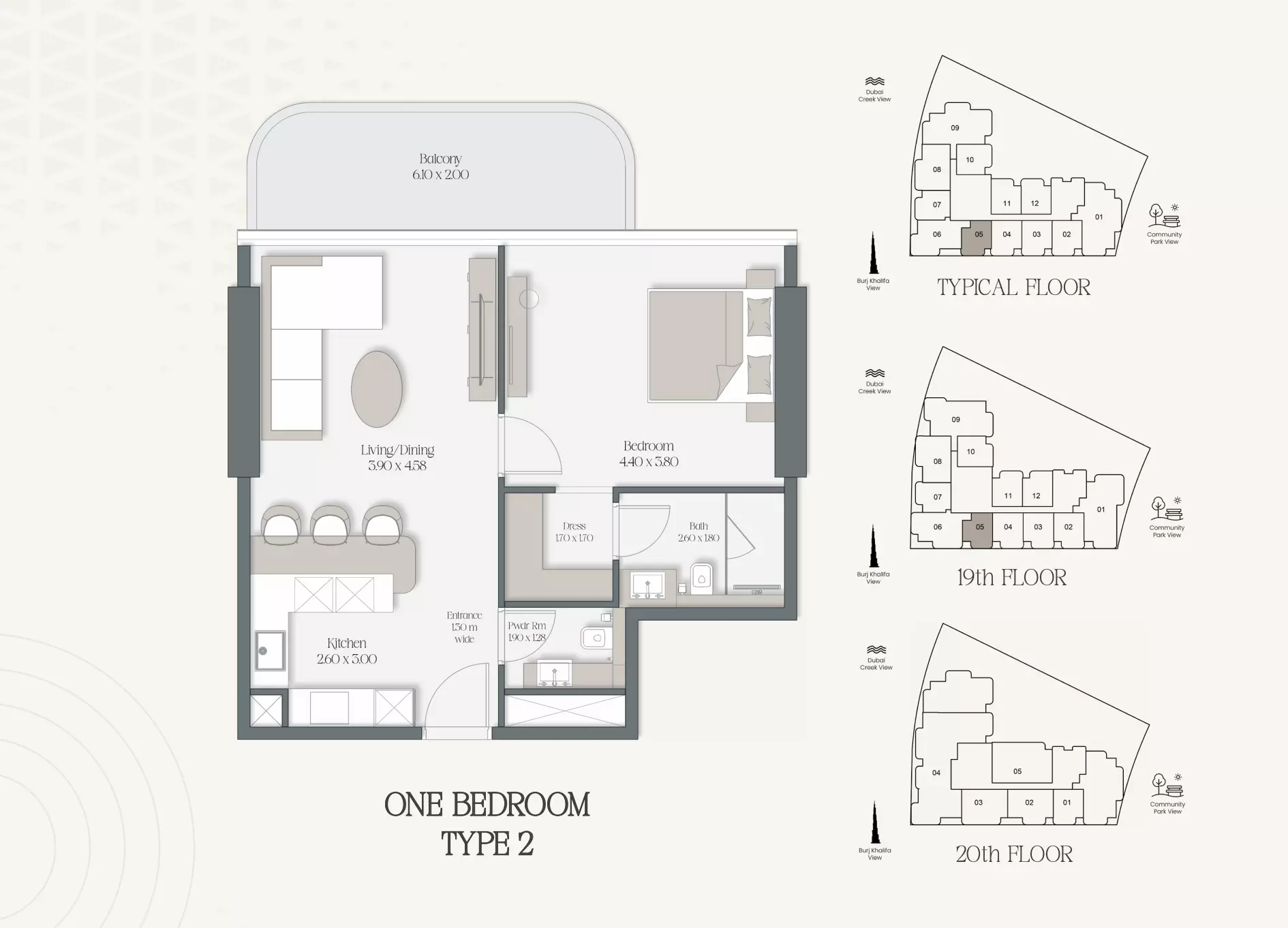 typeSize floor plan for The Caden