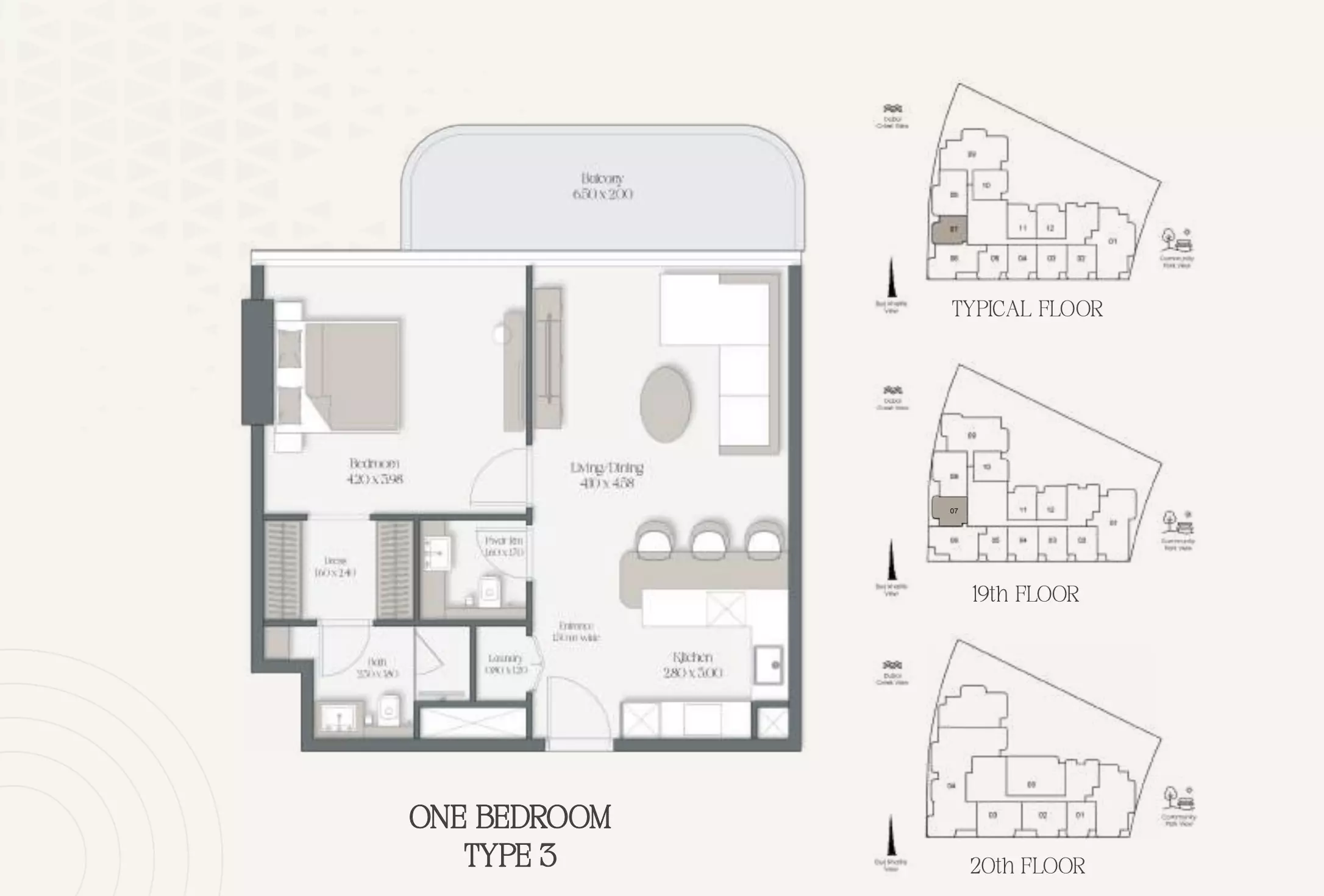 typeSize floor plan for The Caden