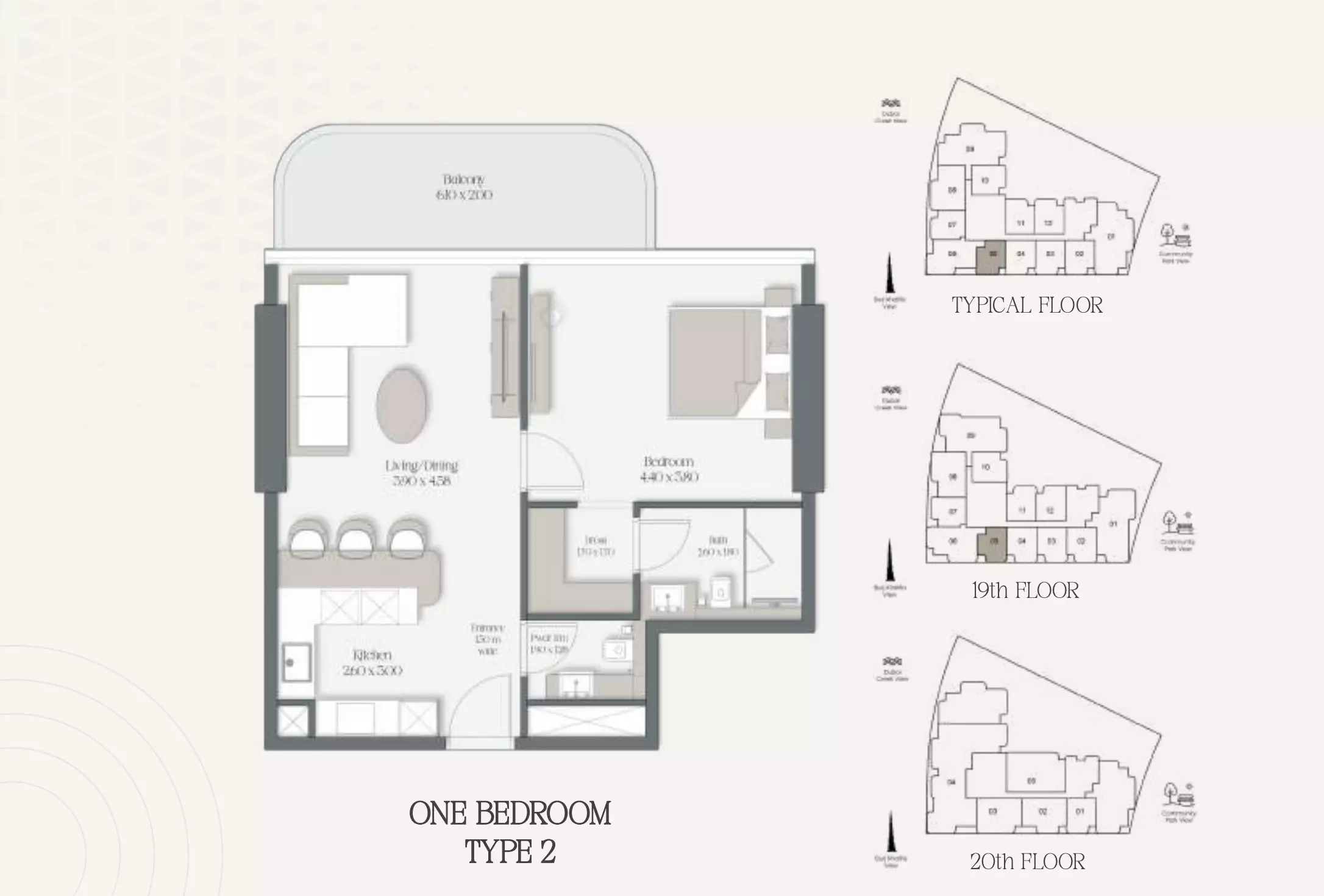 typeSize floor plan for The Caden
