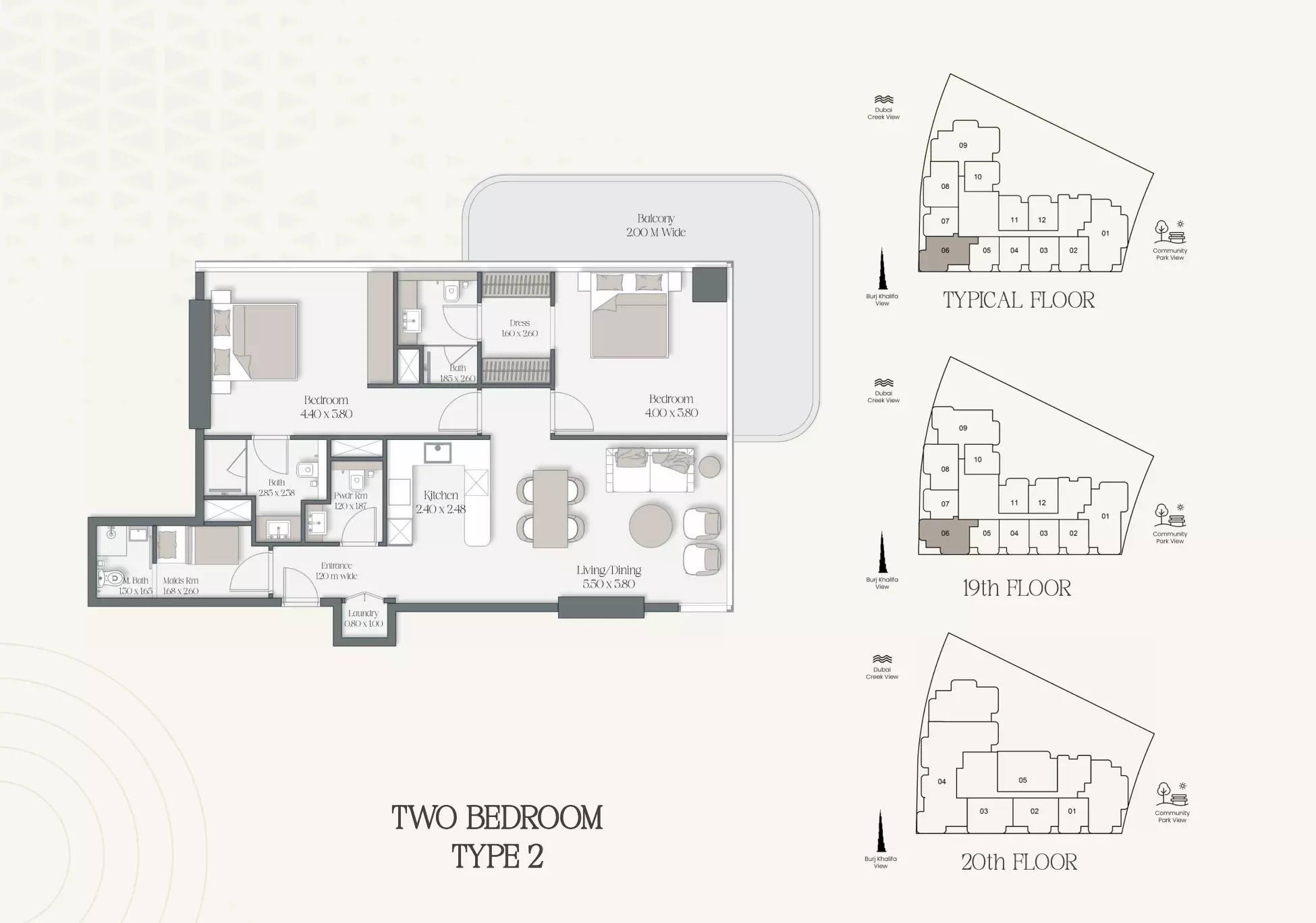 typeSize floor plan for The Caden