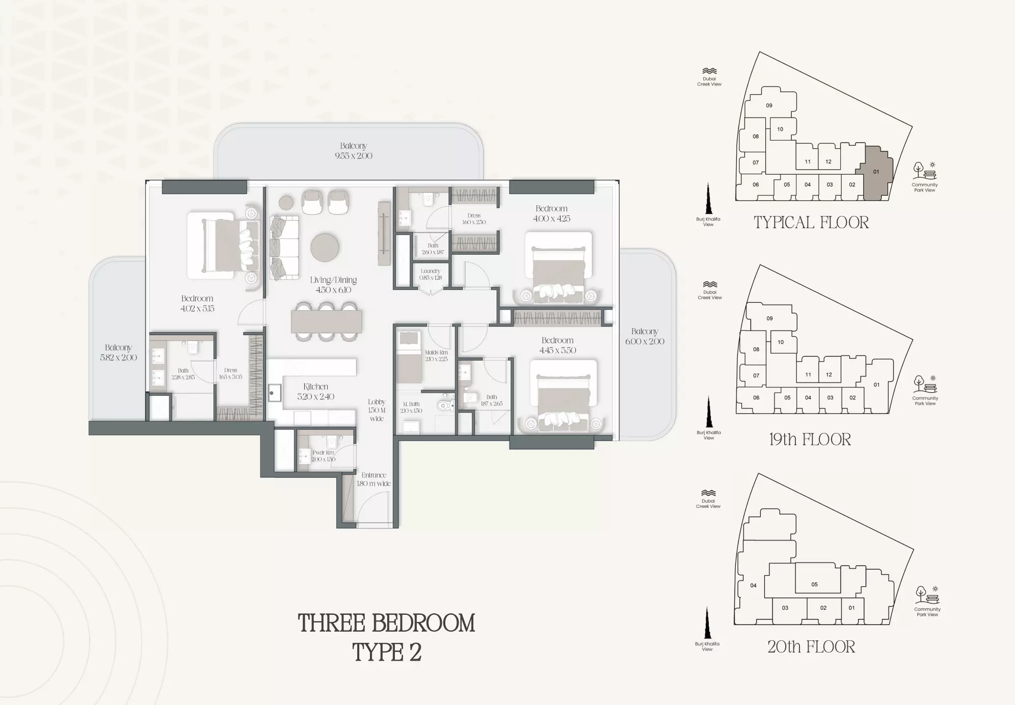 typeSize floor plan for The Caden
