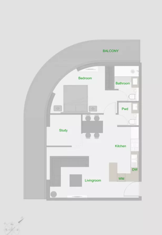 typeSize floor plan for The Central Downtown