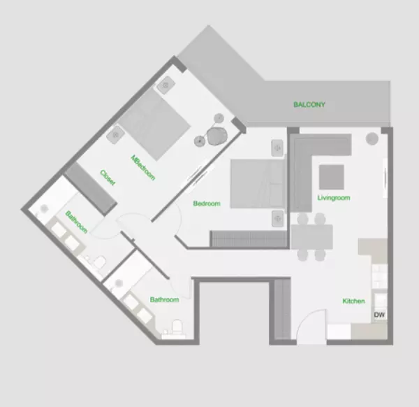 typeSize floor plan for The Central Downtown