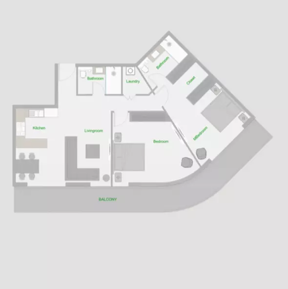 typeSize floor plan for The Central Downtown