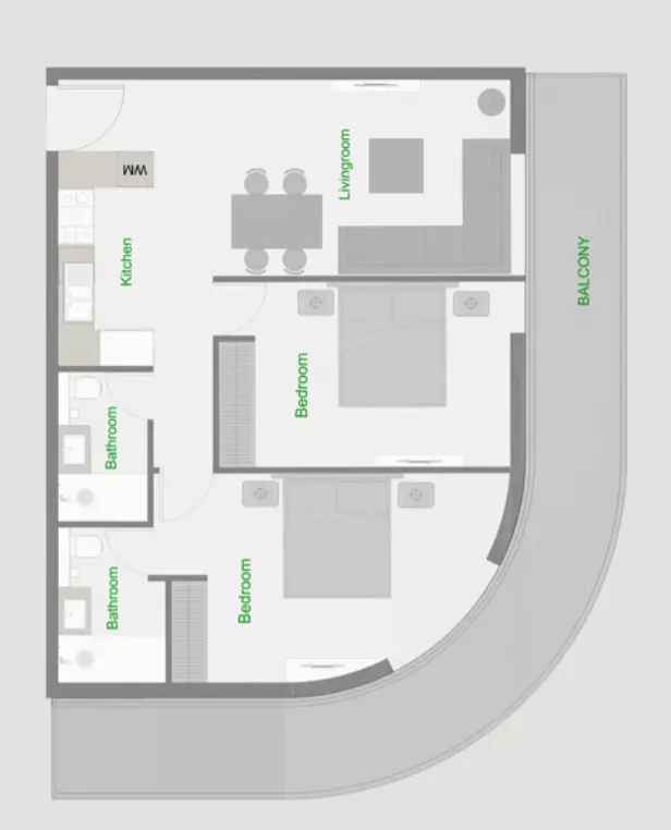 typeSize floor plan for The Central Downtown