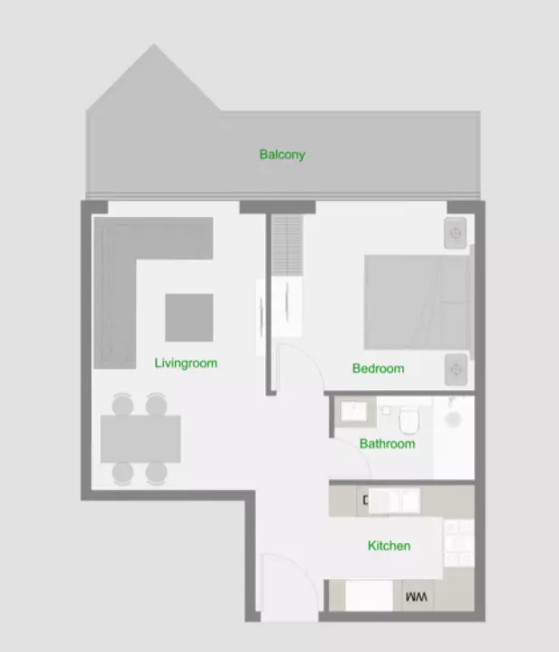 typeSize floor plan for The Central Downtown