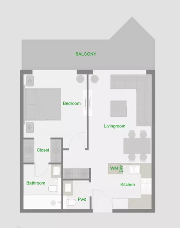 typeSize floor plan for The Central Downtown