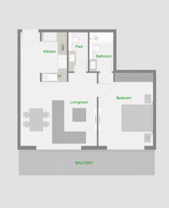 typeSize floor plan for The Central Downtown