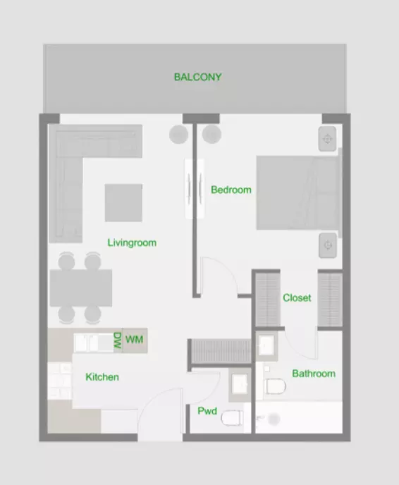 typeSize floor plan for The Central Downtown