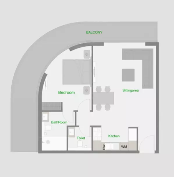 typeSize floor plan for The Central Downtown
