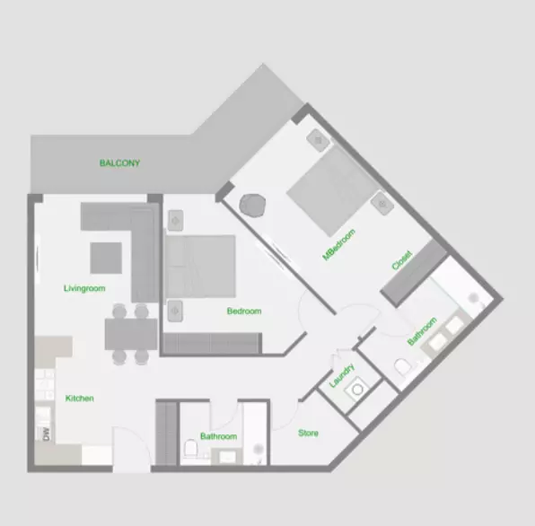 typeSize floor plan for The Central Downtown
