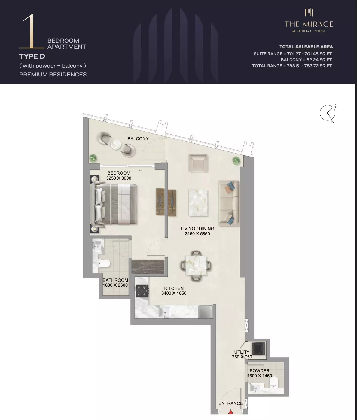 typeSize floor plan for The Mirage
