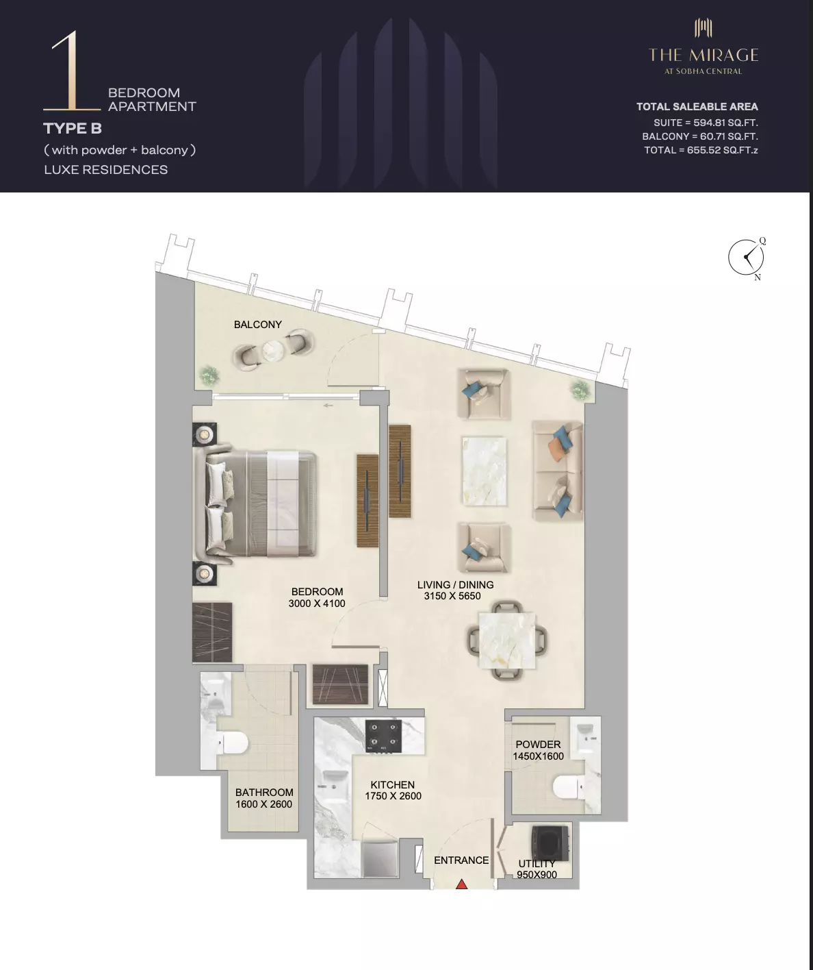 typeSize floor plan for The Mirage