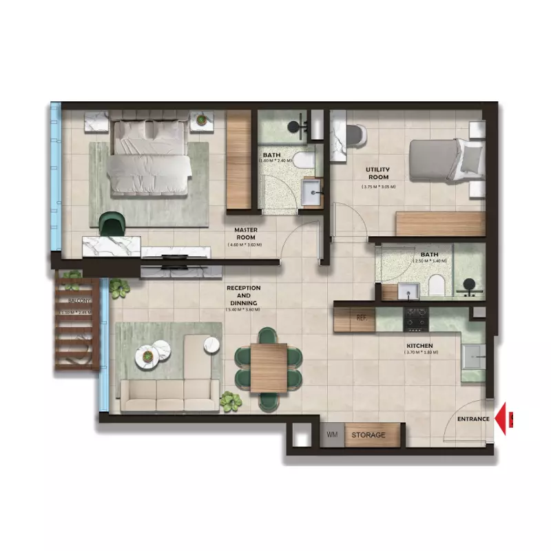 typeSize floor plan for The Spark By Esnaad