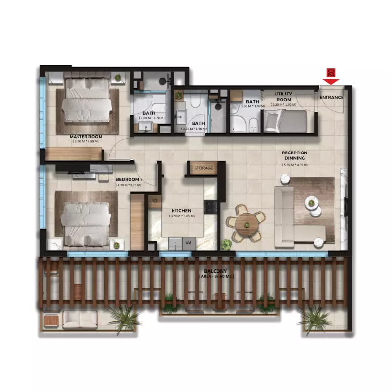 typeSize floor plan for The Spark By Esnaad