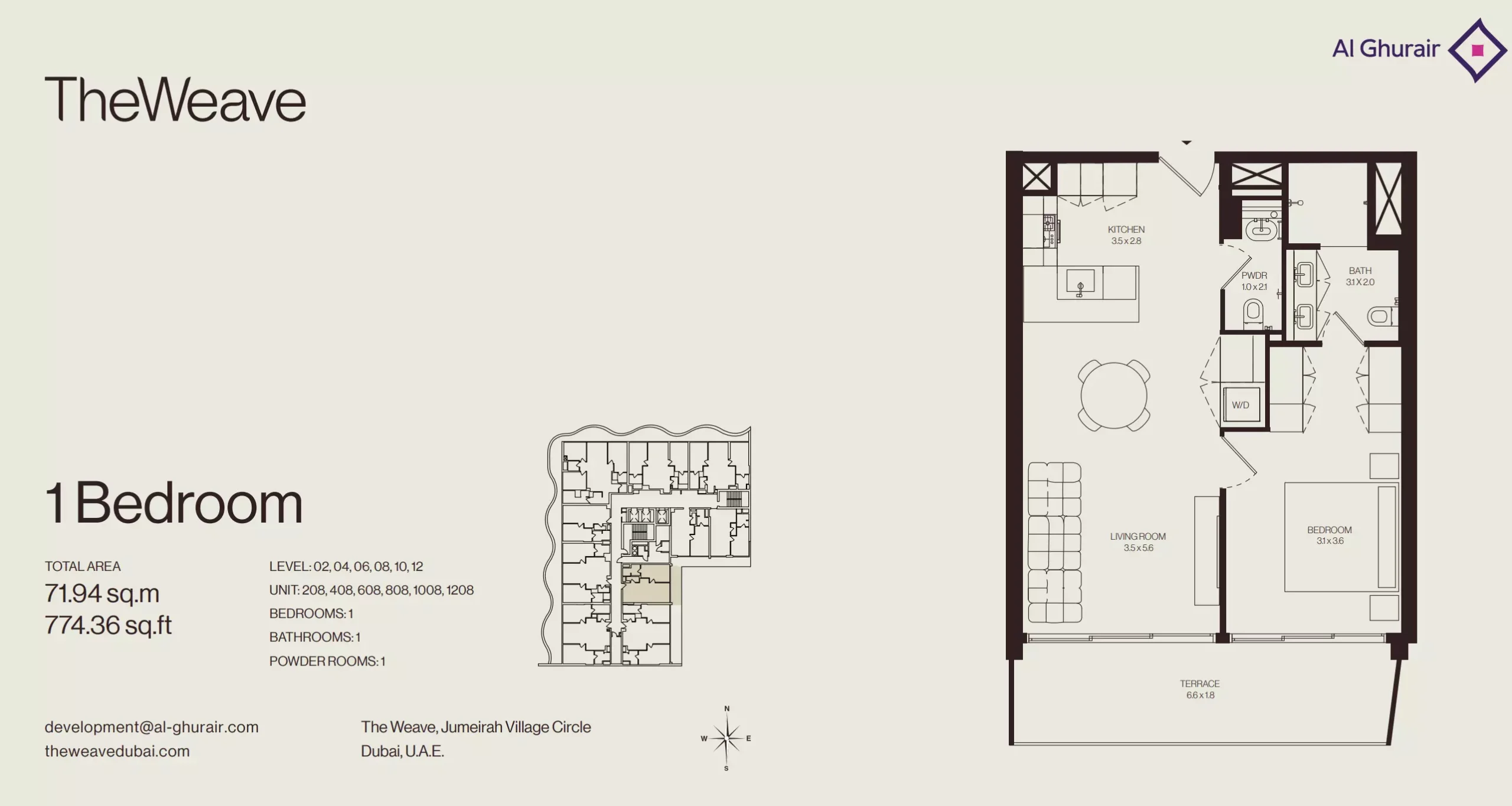 typeSize floor plan for The Weave